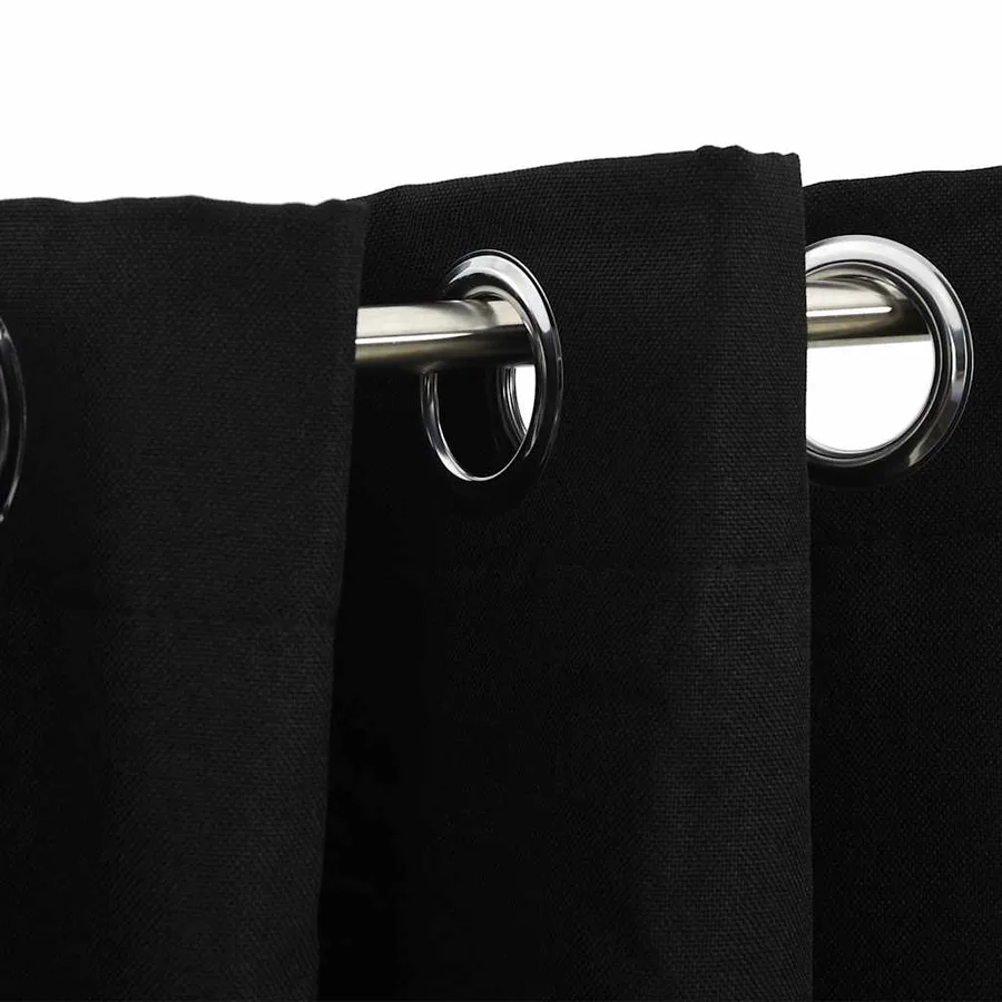 Rideaux occultants Aspect lin avec œillets 2 pcs Noir 140x225cm - 3