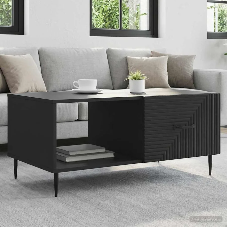 Table basse Noir 90 x 50 x 40 cm Bois d'ingénierie