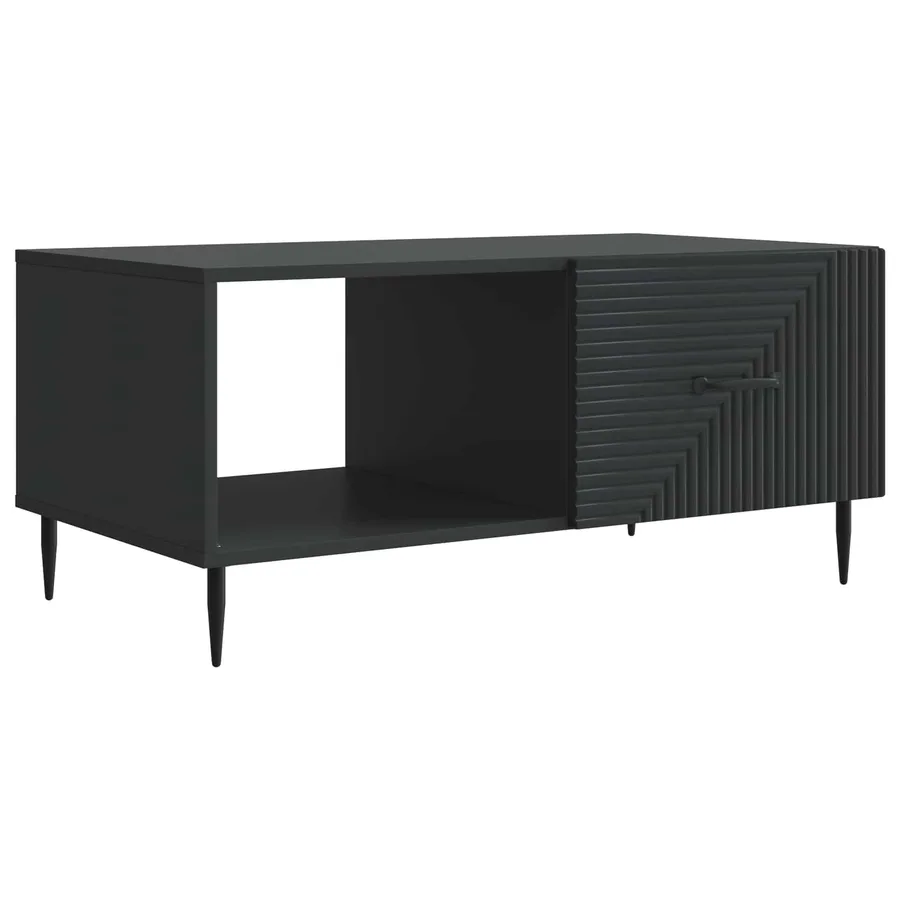 Table basse Noir 90 x 50 x 40 cm Bois d'ingénierie - 2