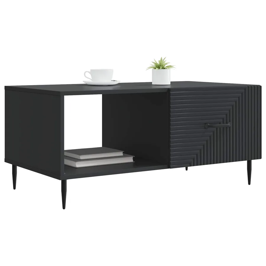 Table basse Noir 90 x 50 x 40 cm Bois d'ingénierie - 3