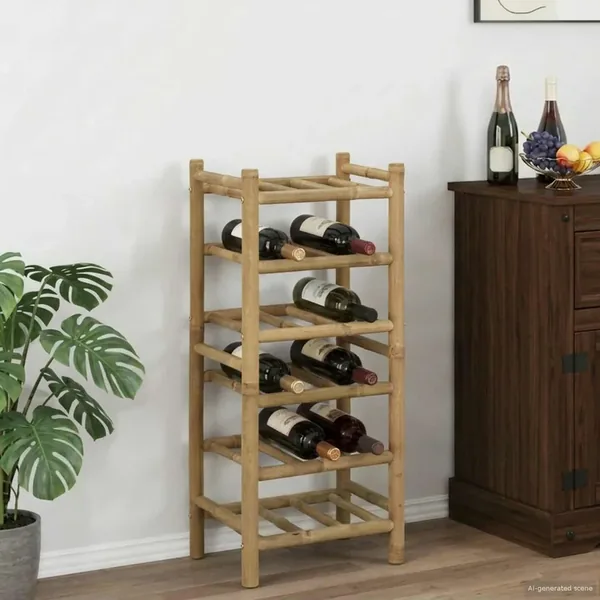 Étagère à vin Naturel 32,5 x 29,5 x 72 cm Bambou