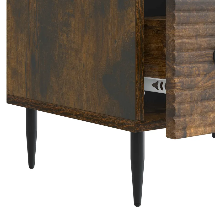 Meuble TV Chêne fumé 147 x 34,5 x 30 cm Bois d'ingénierie - 9