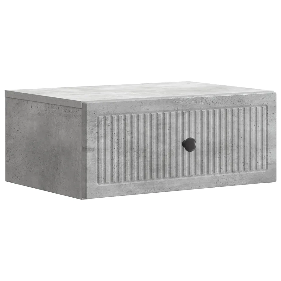 Cabinet de chevet avec tiroir Gris béton 49 x 34,5 x 20 cm - 2