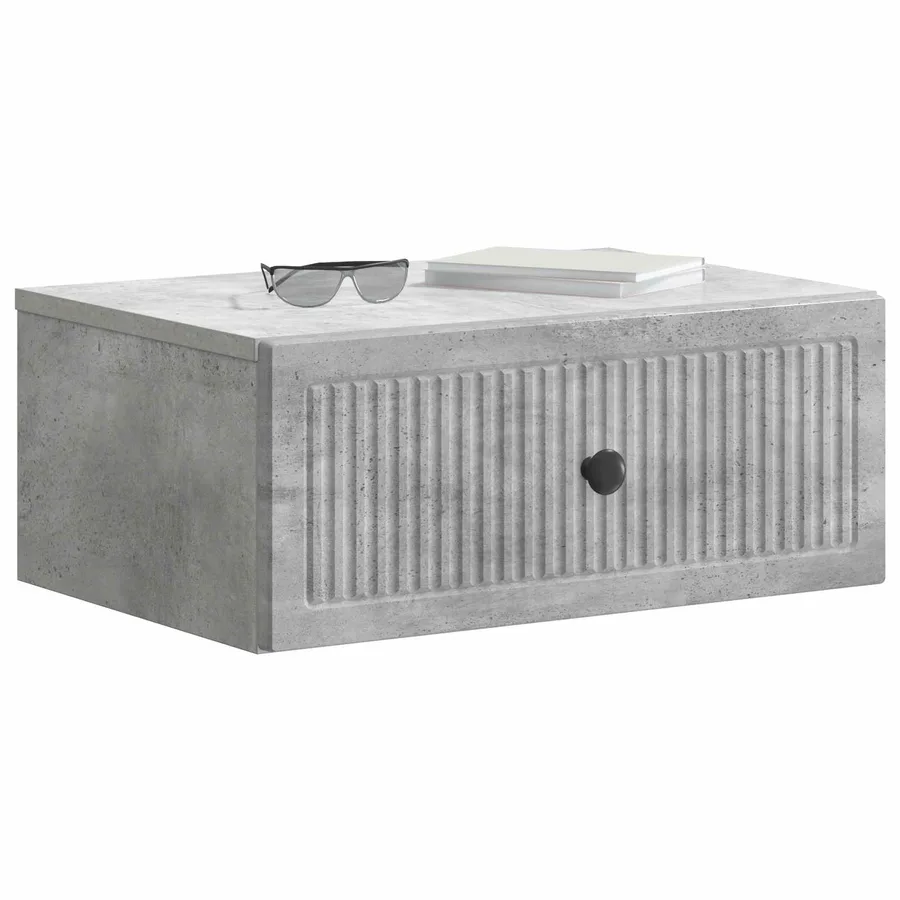 Cabinet de chevet avec tiroir Gris béton 49 x 34,5 x 20 cm - 3