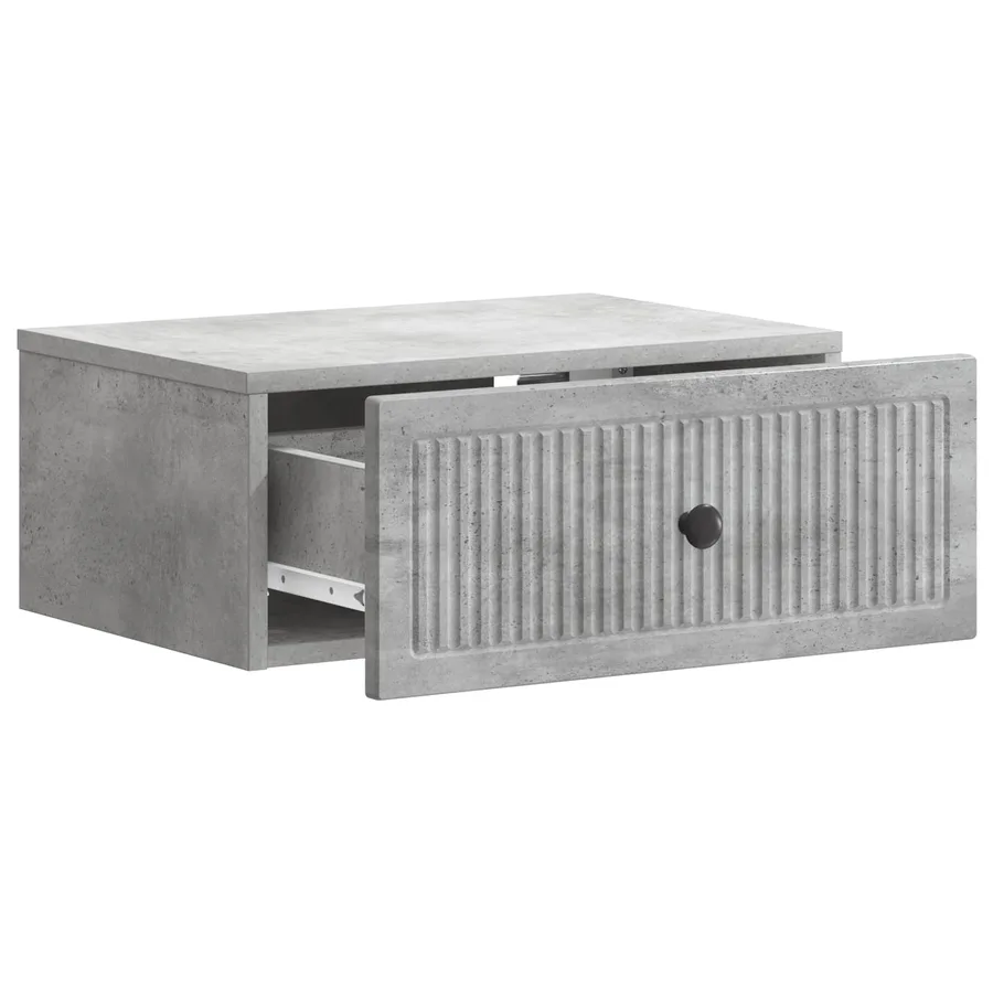 Cabinet de chevet avec tiroir Gris béton 49 x 34,5 x 20 cm - 4