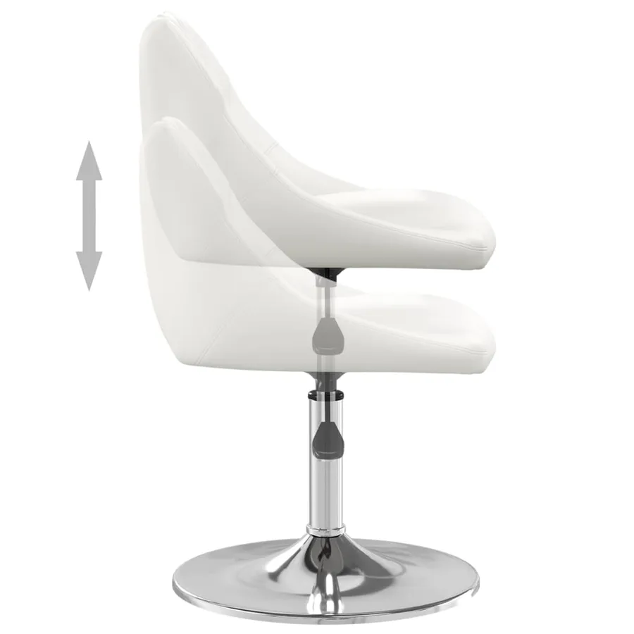 Chaise de salle à manger Blanc Similicuir - 5