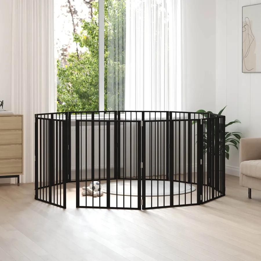 Porte pour chien 10 pcs Noir 60 x 80 cm Acier galvanisé