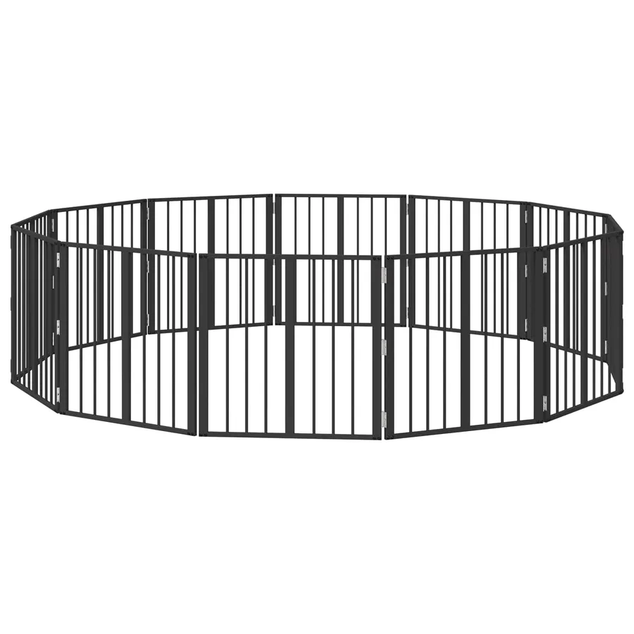 Porte pour chien 12 pcs Noir 60 x 60 cm Acier galvanisé - 2