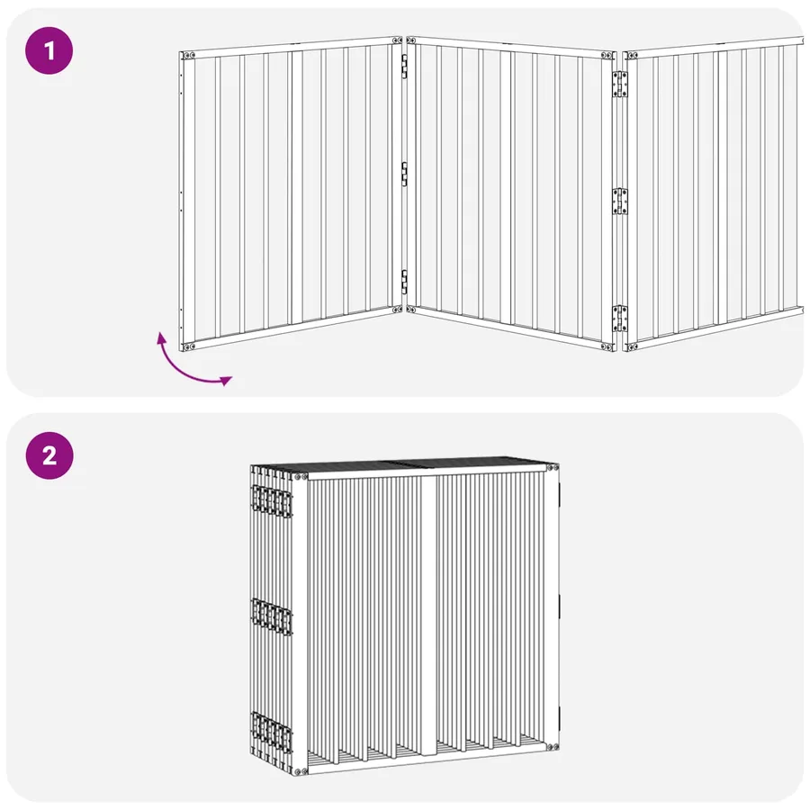 Porte pour chien 12 pcs Noir 60 x 60 cm Acier galvanisé - 7