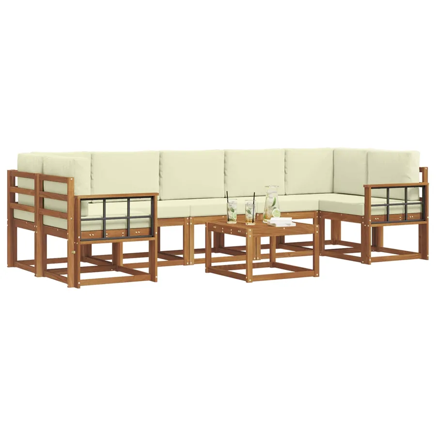 Ensemble de canapés d'extérieur 8 pcs Naturel et Crème - 3