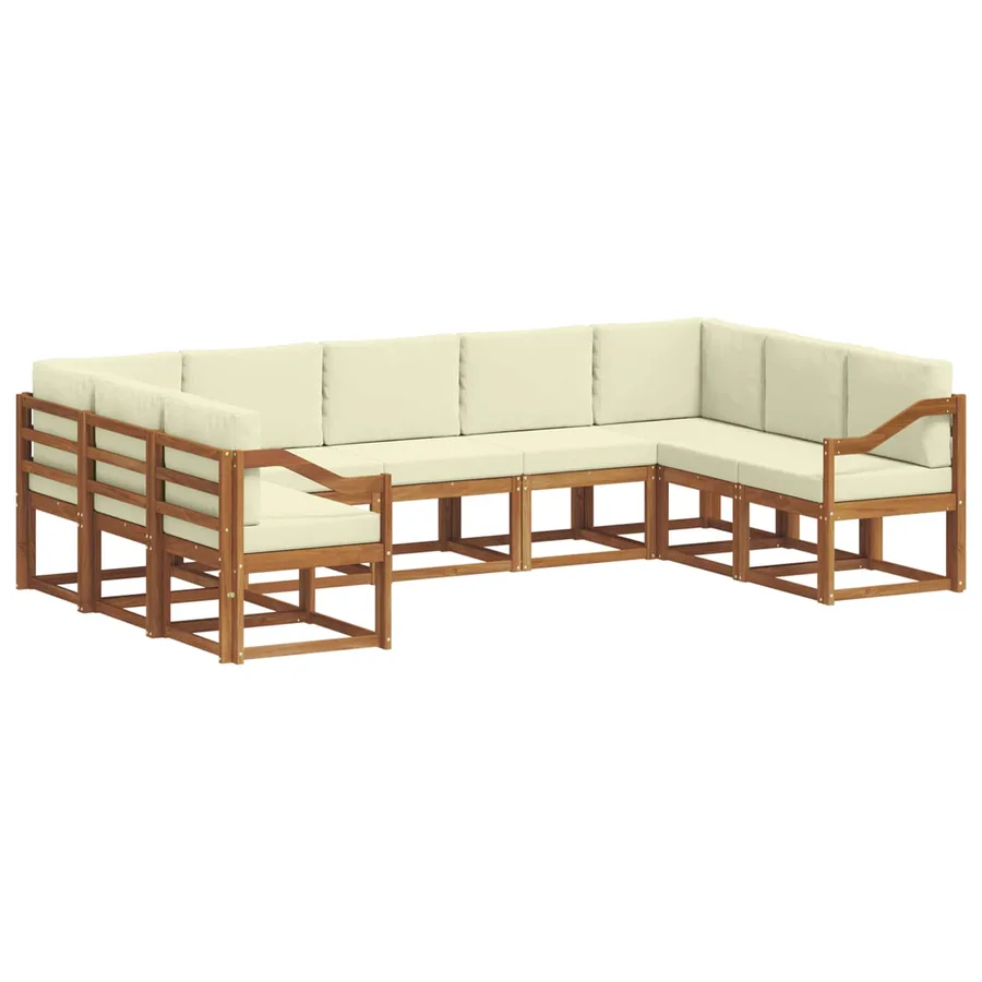 Ensemble de canapés d'extérieur 9 pcs Naturel et Crème - 2