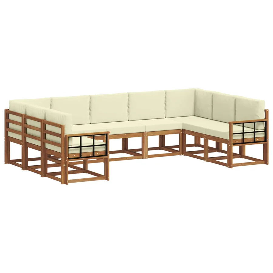 Ensemble de canapés d'extérieur 9 pcs Naturel et Crème - 2