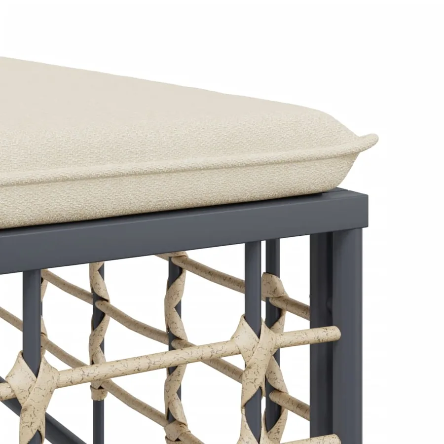 Salon de jardin 5 pcs avec coussins anthracite résine tressée - 6