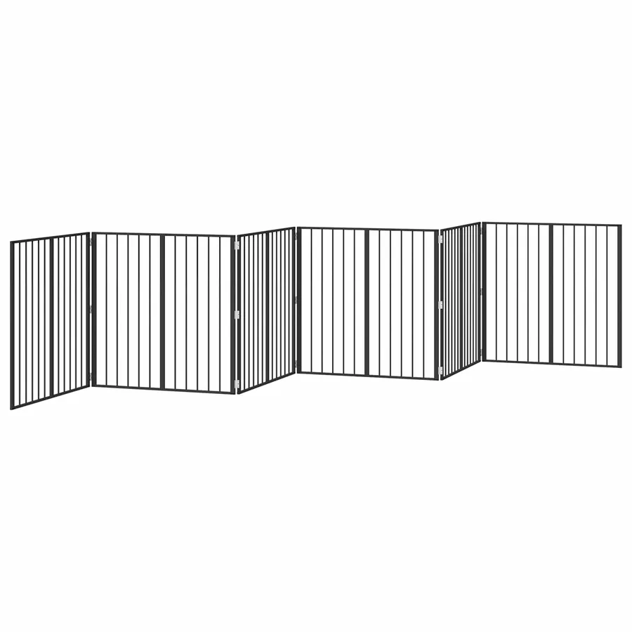 Porte pour chien 6 pcs Noir 80 x 80 cm Acier galvanisé - 4
