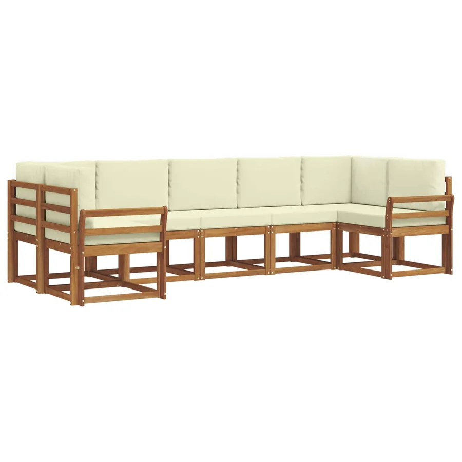Ensemble de canapés d'extérieur 7 pc Naturel et Crème - 2