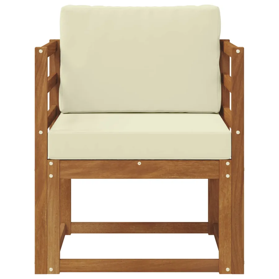 Canapé d’extérieur Bois d'acacia massif et polyester Naturel - 3