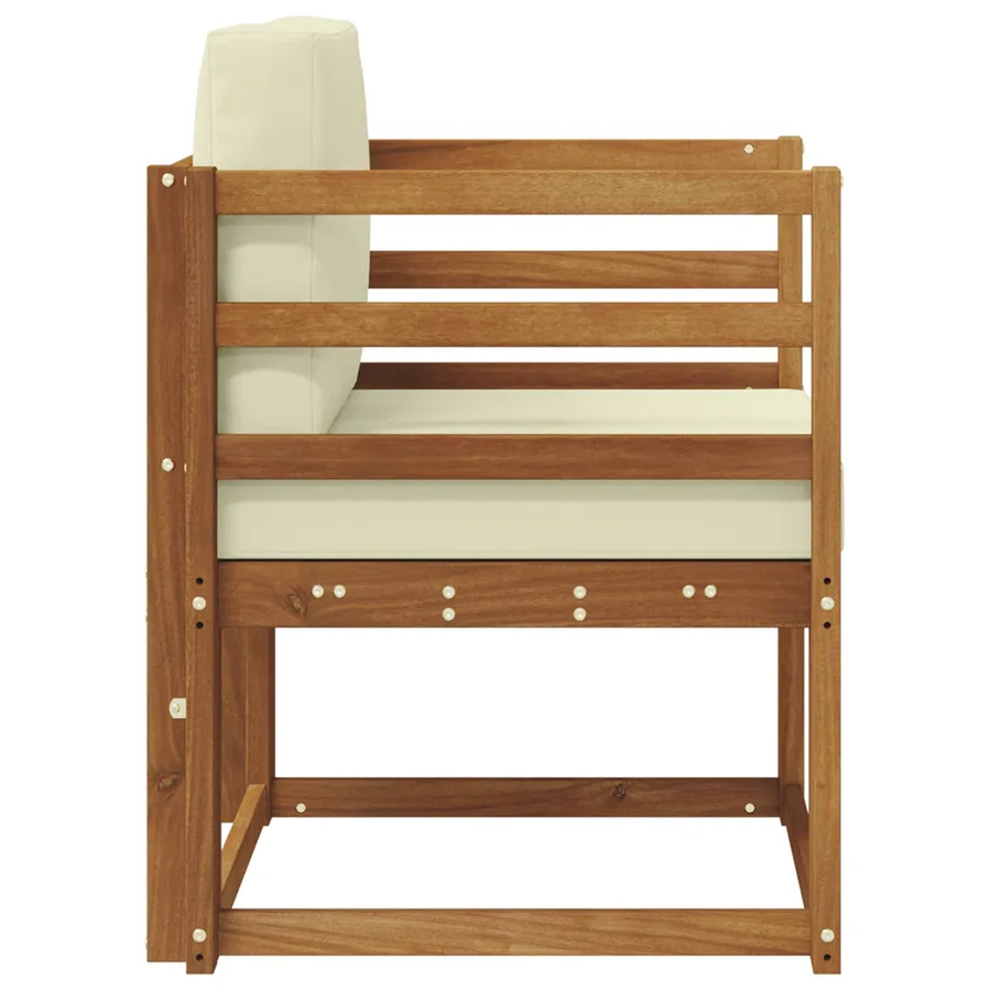 Canapé d’extérieur Bois d'acacia massif et polyester Naturel - 4