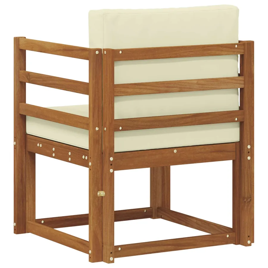 Canapé d’extérieur Bois d'acacia massif et polyester Naturel - 5