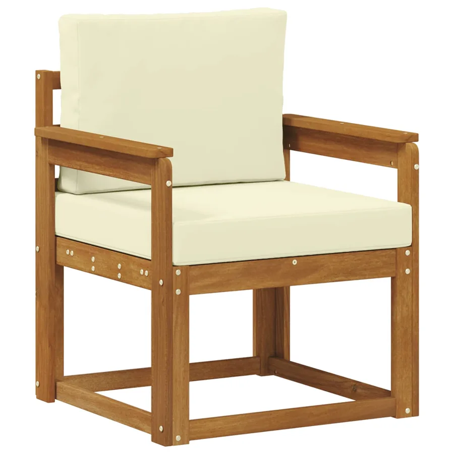 Canapé d’extérieur Bois d'acacia massif et polyester Naturel - 2