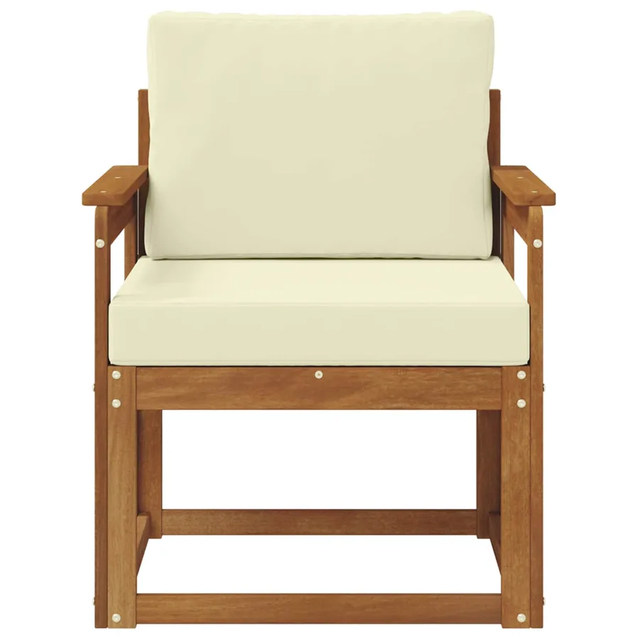 Canapé d’extérieur Bois d'acacia massif et polyester Naturel - 3