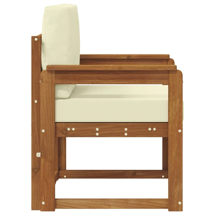 Canapé d’extérieur Bois d'acacia massif et polyester Naturel - 4