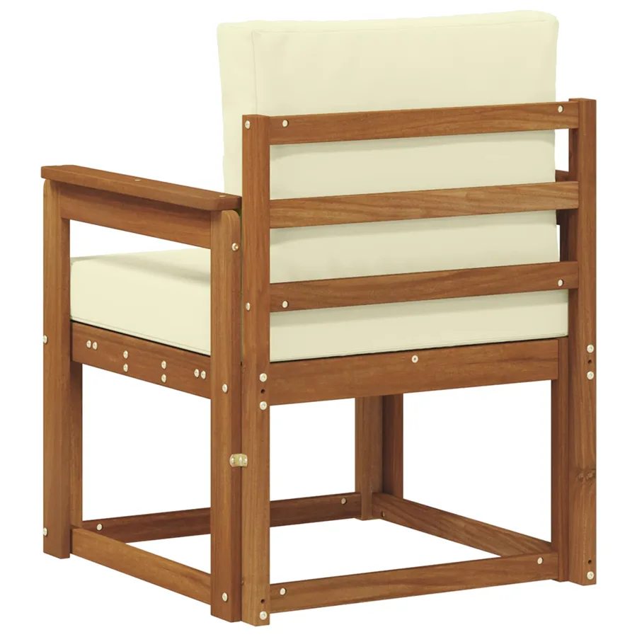 Canapé d’extérieur Bois d'acacia massif et polyester Naturel - 5