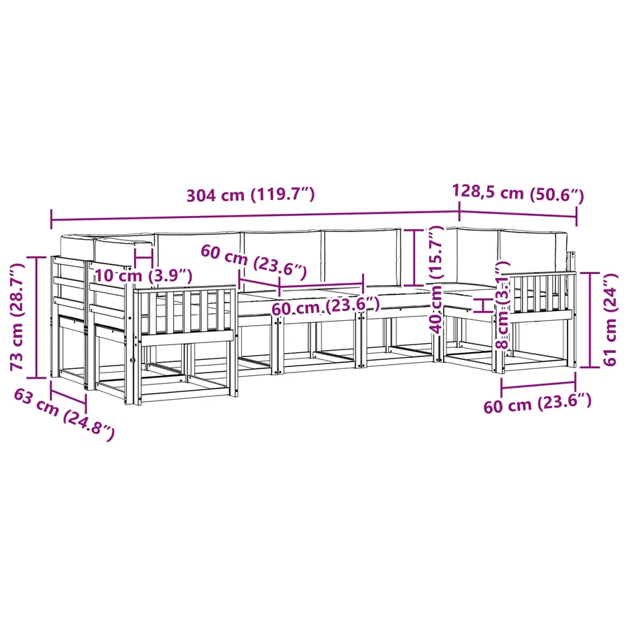 Ensemble de canapés d'extérieur 7 pc Naturel et Crème - 9