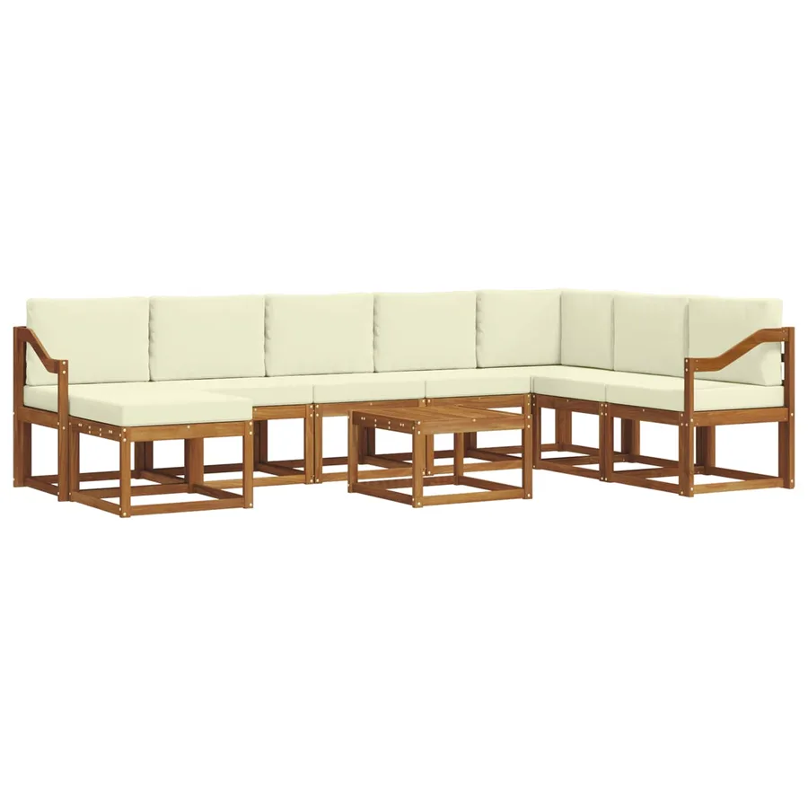 Ensemble de canapés d'extérieur 9 pcs Naturel et Crème - 2