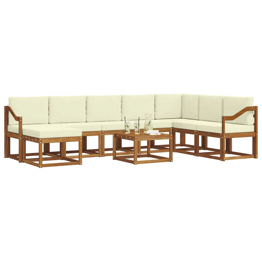 Ensemble de canapés d'extérieur 9 pcs Naturel et Crème - 3
