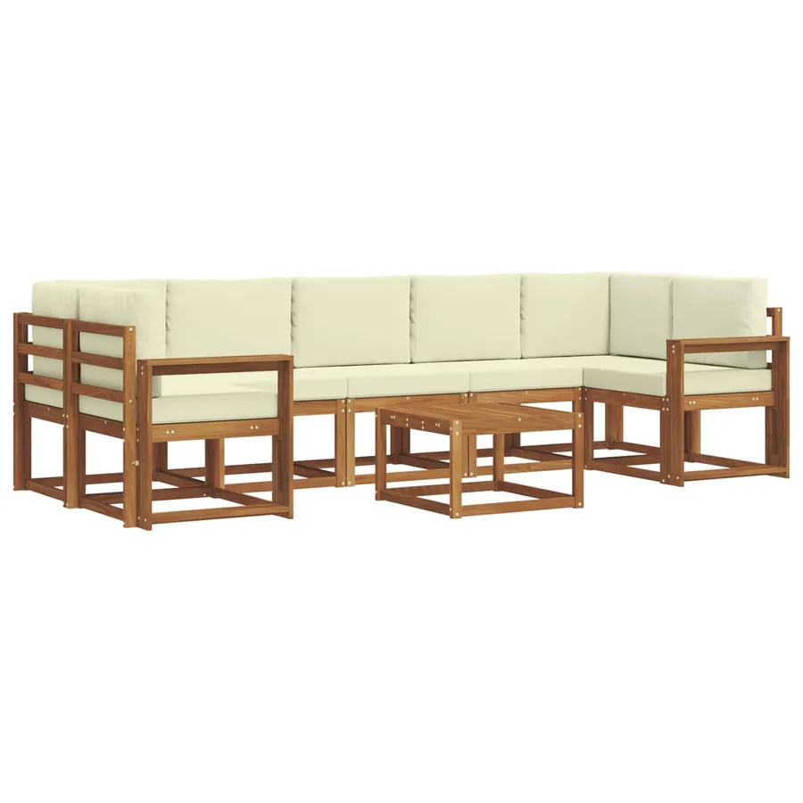 Ensemble de canapés d'extérieur 8 pcs Naturel et Crème - 2