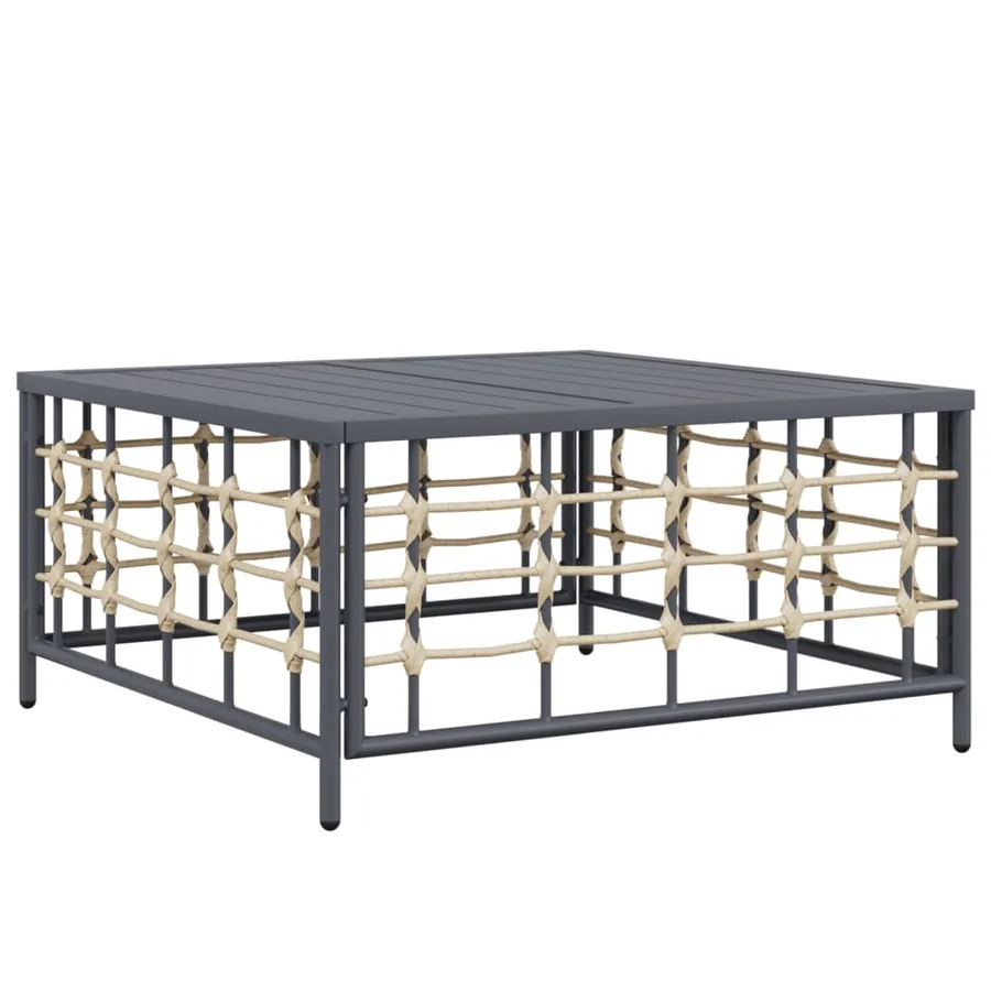 Salon de jardin 5 pcs avec coussins anthracite résine tressée - 6