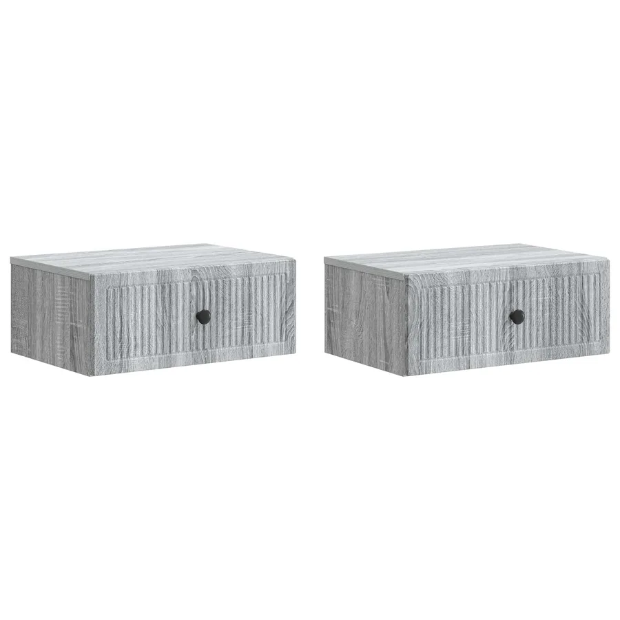 Cabinet de chevet 2 pcs Sonoma gris 49 x 34,5 x 20 cm - 2