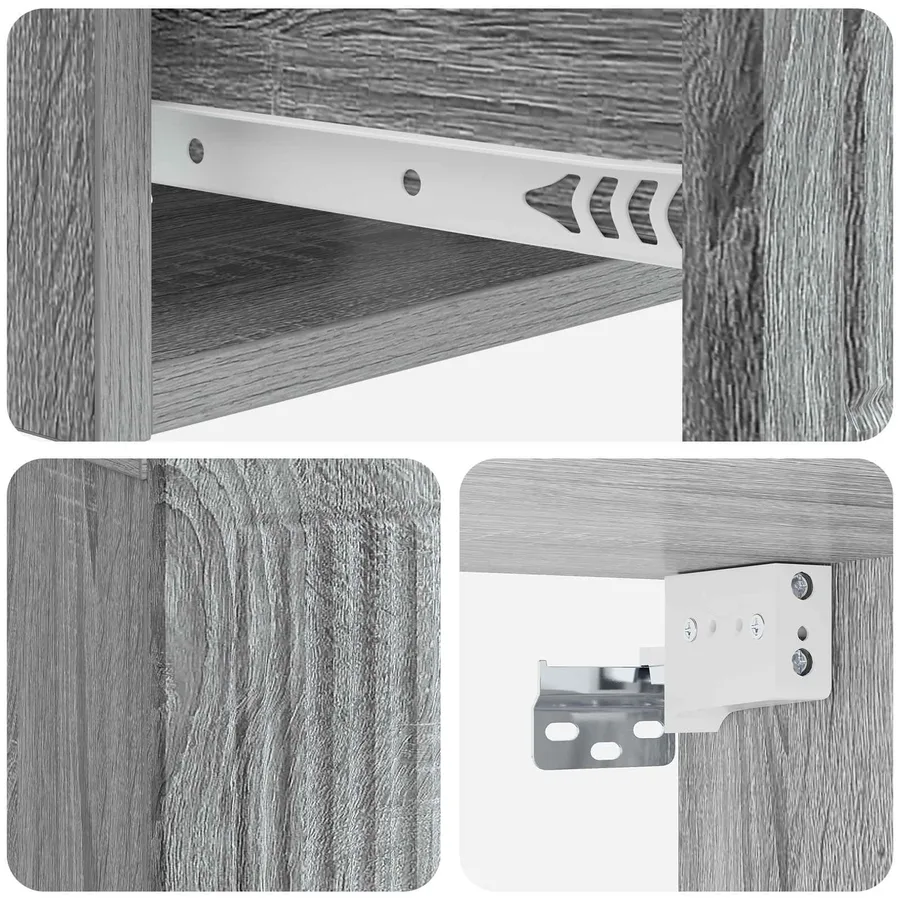 Cabinet de chevet 2 pcs Sonoma gris 49 x 34,5 x 20 cm - 9