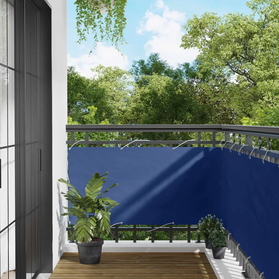 Écran de balcon Bleu 75 x 200 cm Oxford alu enduit de PU