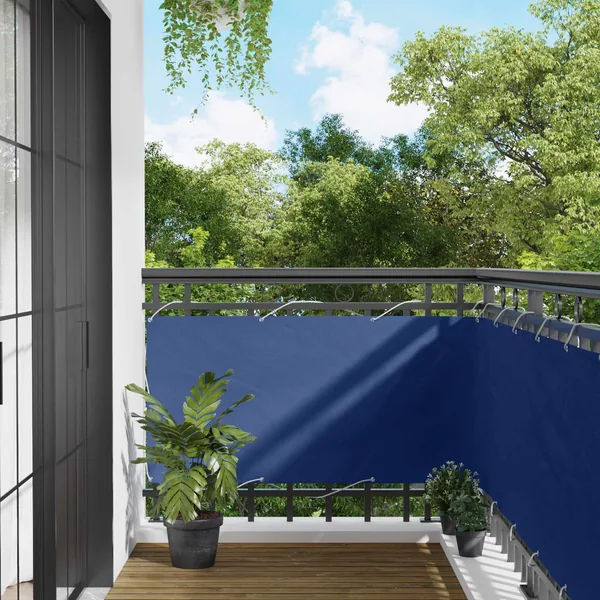 Écran de balcon Bleu 75 x 200 cm Oxford alu enduit de PU