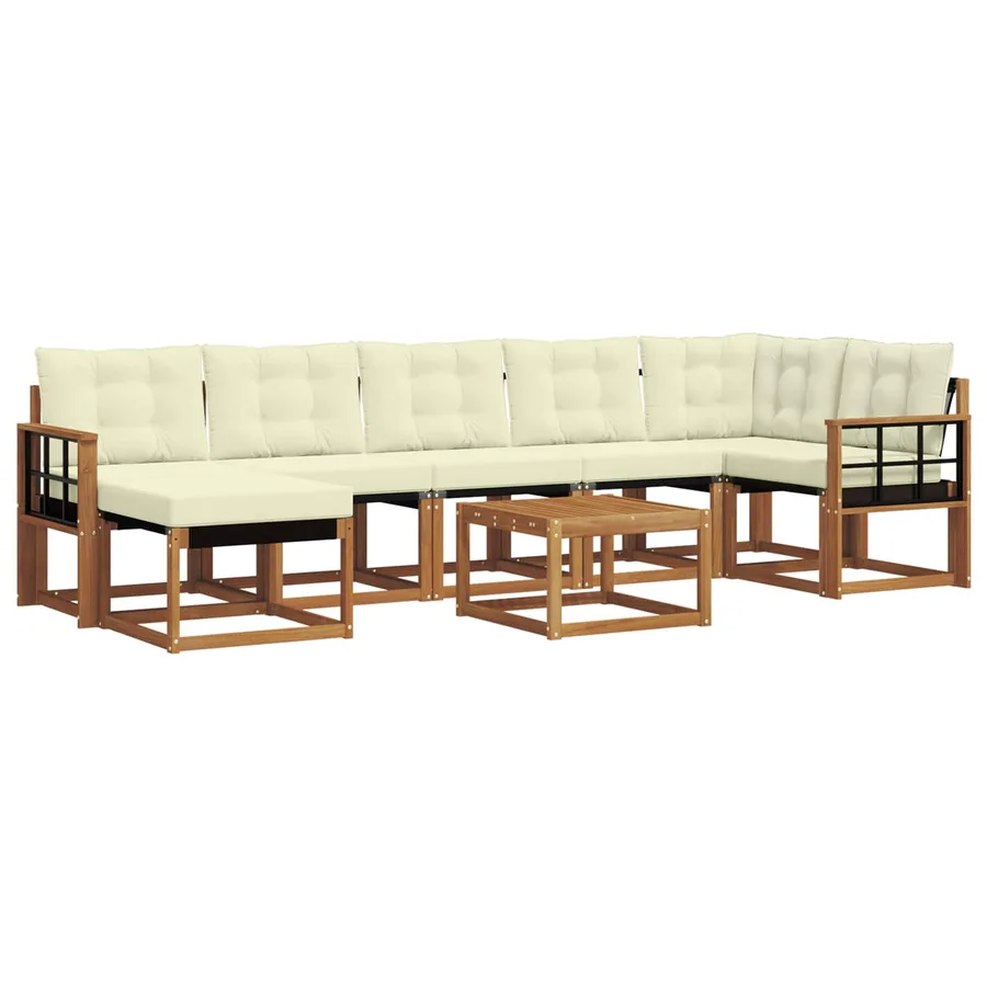 Ensemble de canapés d'extérieur 8 pcs Naturel et Crème - 2