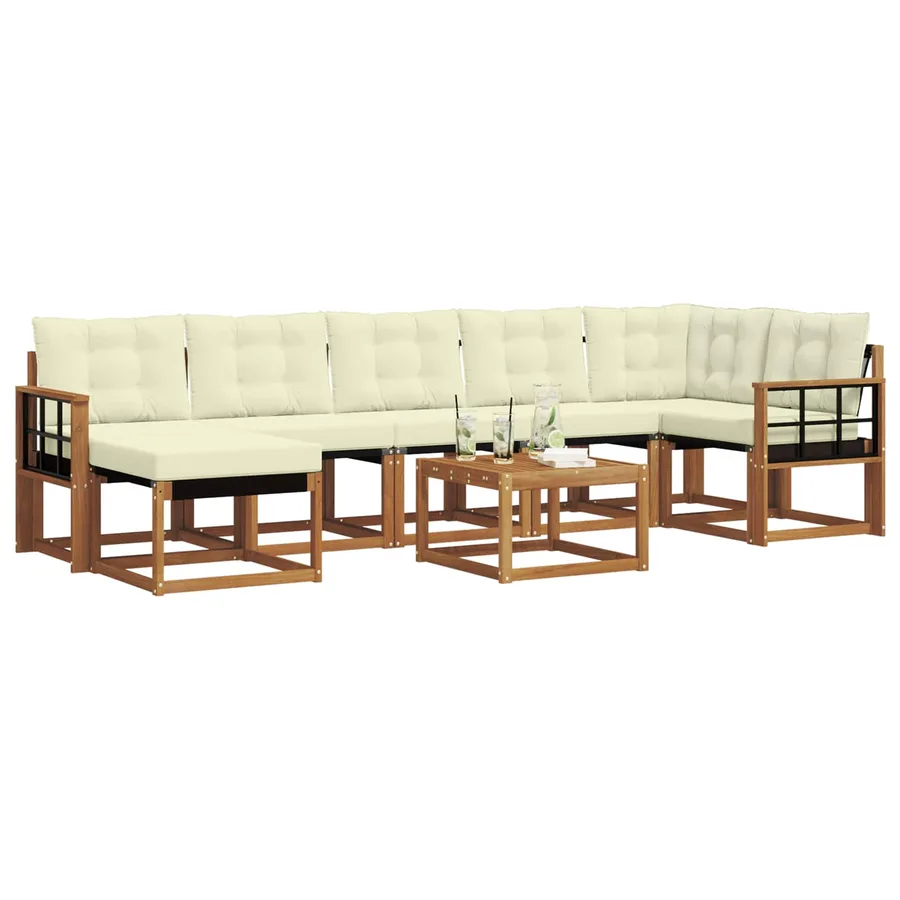 Ensemble de canapés d'extérieur 8 pcs Naturel et Crème - 3