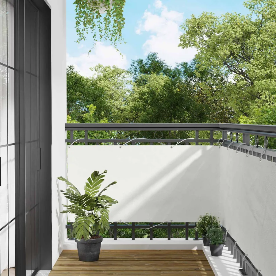 Écran de balcon Blanc 75 x 200 cm Oxford alu enduit de PU