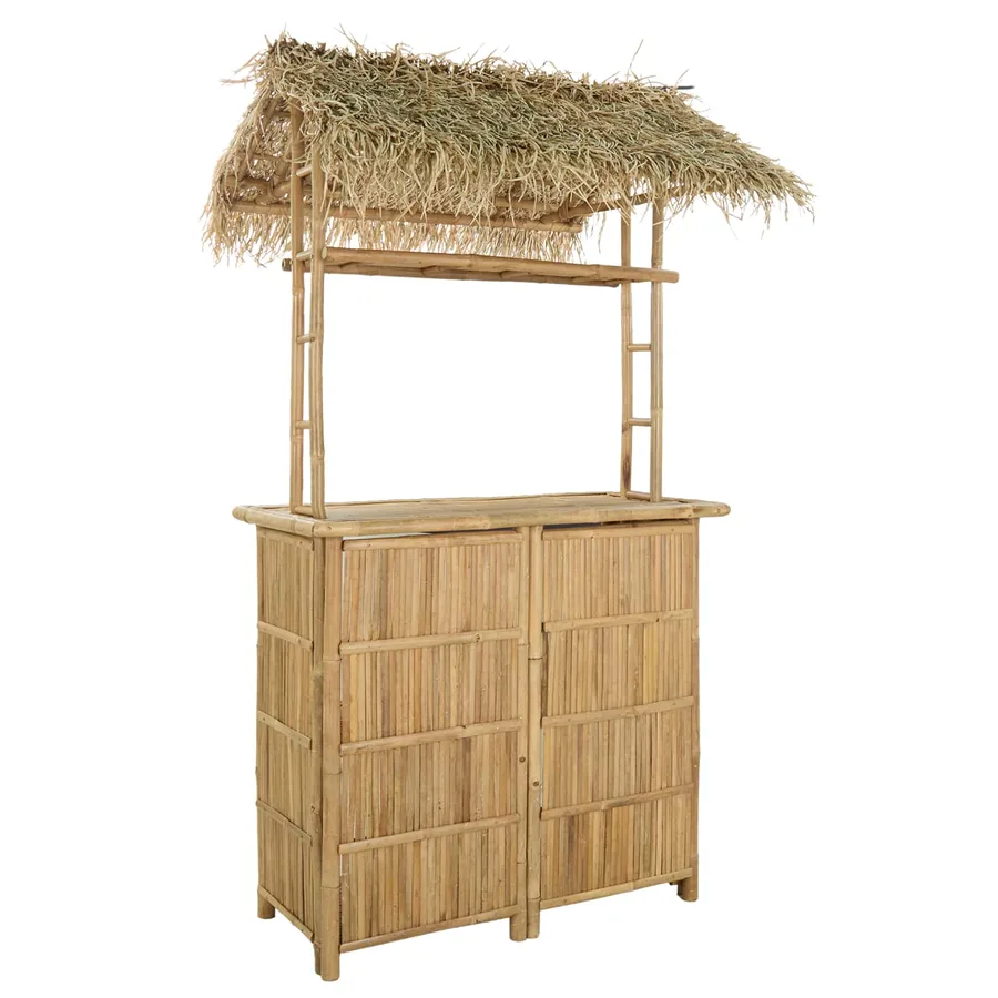 Table de bar extérieure Naturel 115 x 95 x 215 cm Bambou - 2