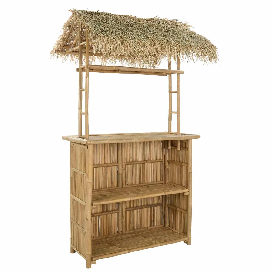 Table de bar extérieure Naturel 115 x 95 x 215 cm Bambou - 5