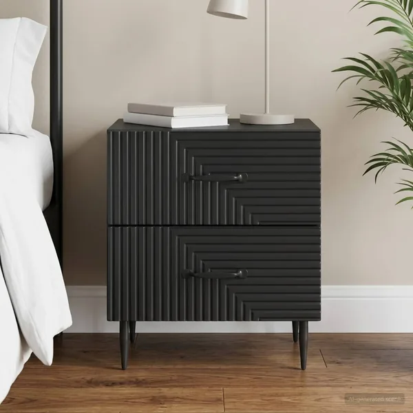 Cabinet de chevet Noir 43 x 34,5 x 47,5 cm Bois d'ingénierie