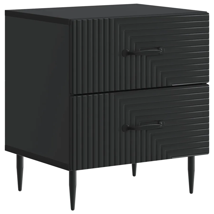 Cabinet de chevet Noir 43 x 34,5 x 47,5 cm Bois d'ingénierie - 2