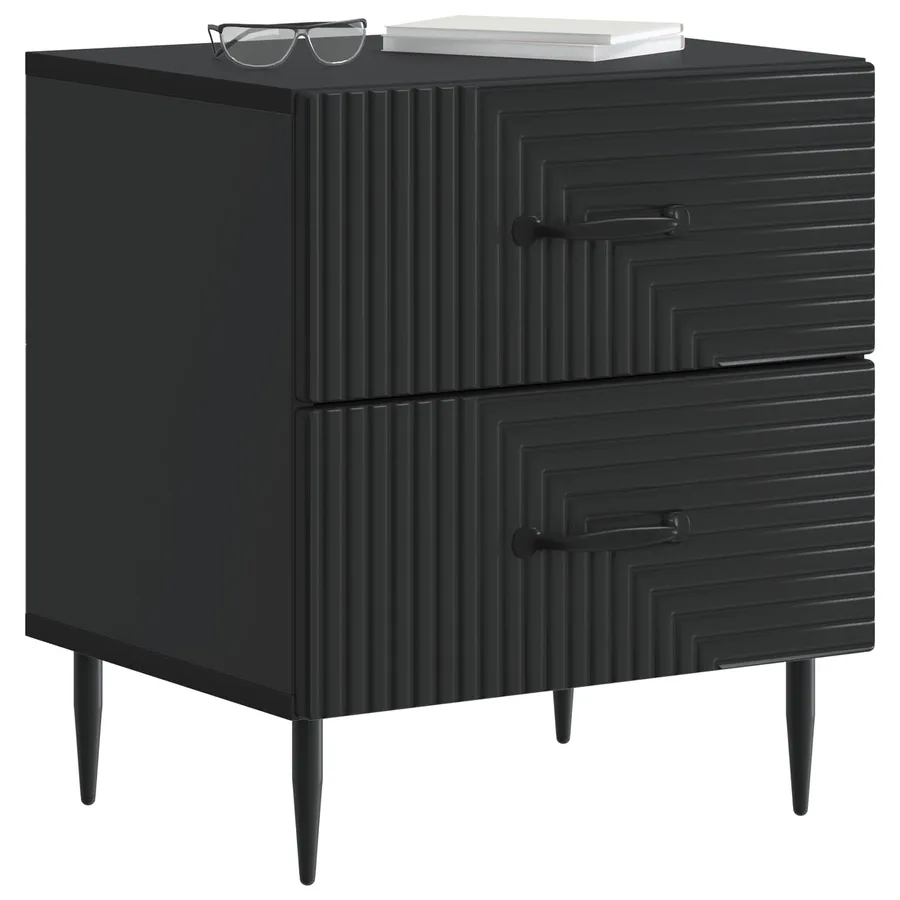 Cabinet de chevet Noir 43 x 34,5 x 47,5 cm Bois d'ingénierie - 3