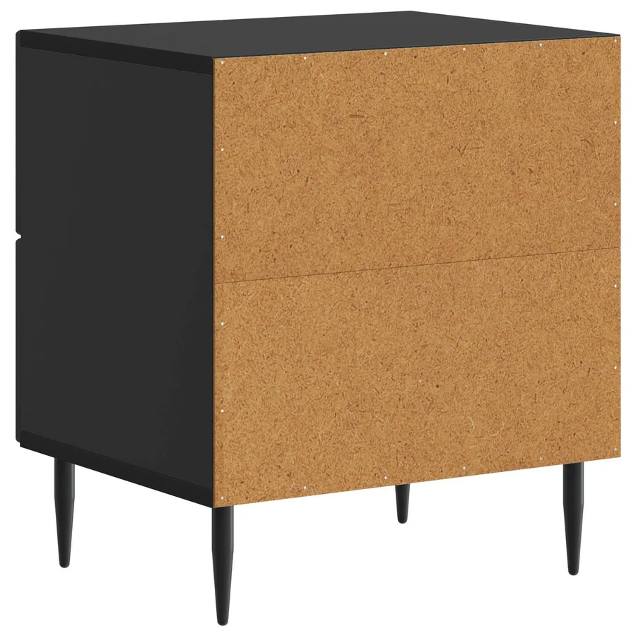 Cabinet de chevet Noir 43 x 34,5 x 47,5 cm Bois d'ingénierie - 7