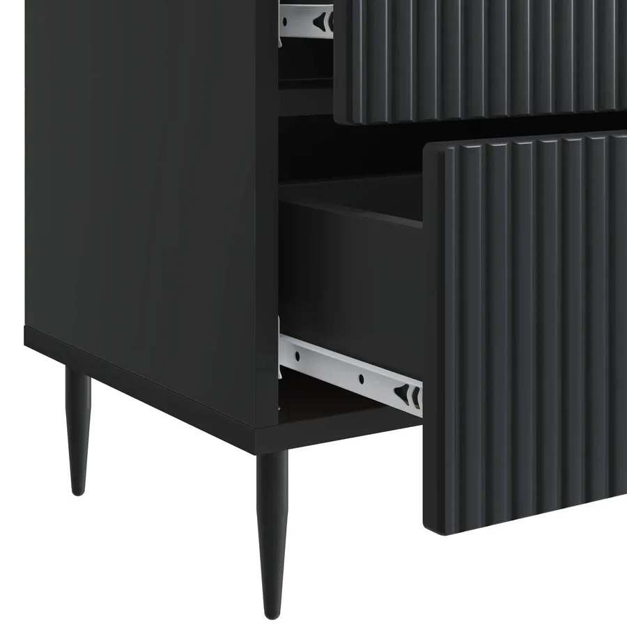 Cabinet de chevet Noir 43 x 34,5 x 47,5 cm Bois d'ingénierie - 9