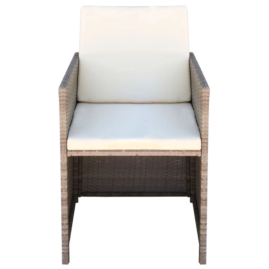 Chaises de jardin lot de 2 avec coussins Résine tressée Beige - 3