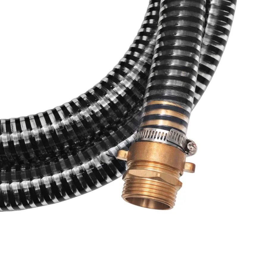 Tuyau d'aspiration avec raccords en laiton 7 m 25 mm Noir - 5