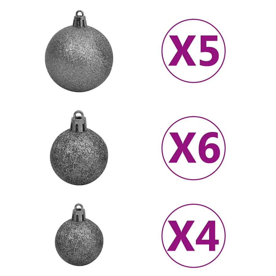 Arbre de Noël artificiel pré-éclairé et boules 180 cm vert - 6