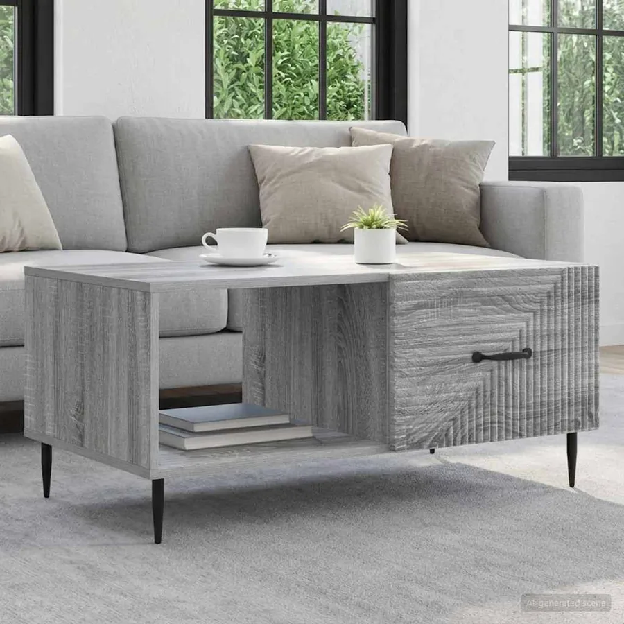 Table basse Sonoma gris 90 x 50 x 40 cm Bois d'ingénierie