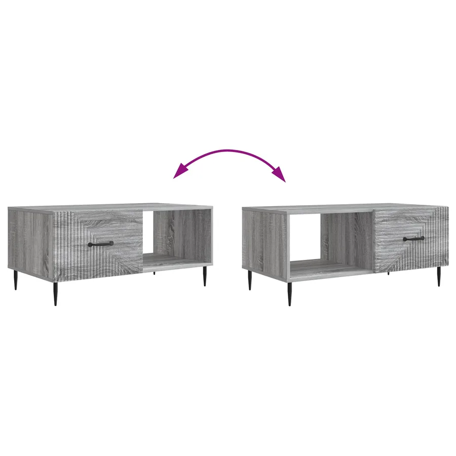 Table basse Sonoma gris 90 x 50 x 40 cm Bois d'ingénierie - 10